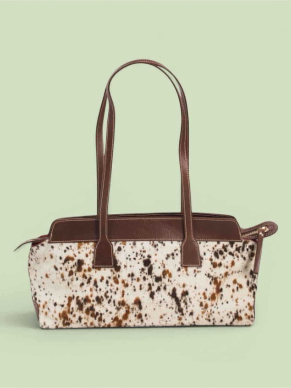 Cavalcanti Genuine Hair-calf and Leather  Shoulder Tote in Salt & Pepper